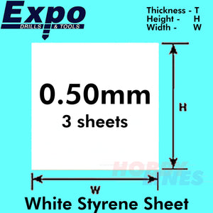 STYRENE SHEET Range 0.25-2.00mm 228x330mm A4 polystyrene plastic ABS Expo Tools