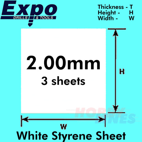 STYRENE SHEET Range 0.25-2.00mm 228x330mm A4 polystyrene plastic ABS Expo Tools