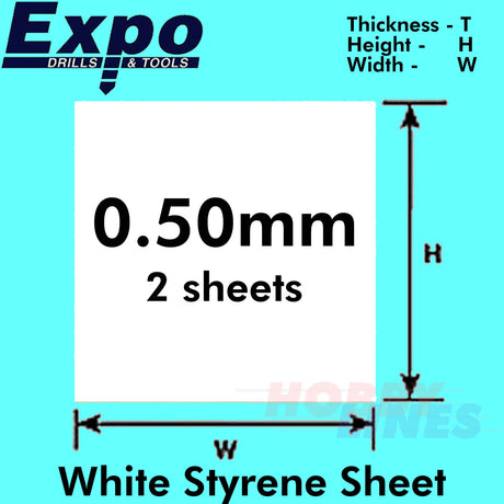 STYRENE SHEET Range 0.25-2.00mm 457x330mm A3 polystyrene plastic ABS Expo Tools