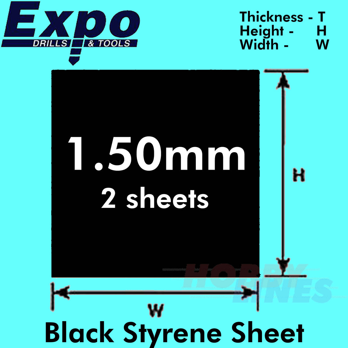 STYRENE SHEET BLACK 0.50-2.00mm 457x330mm A3 polystyrene plastic ABS Expo Tools