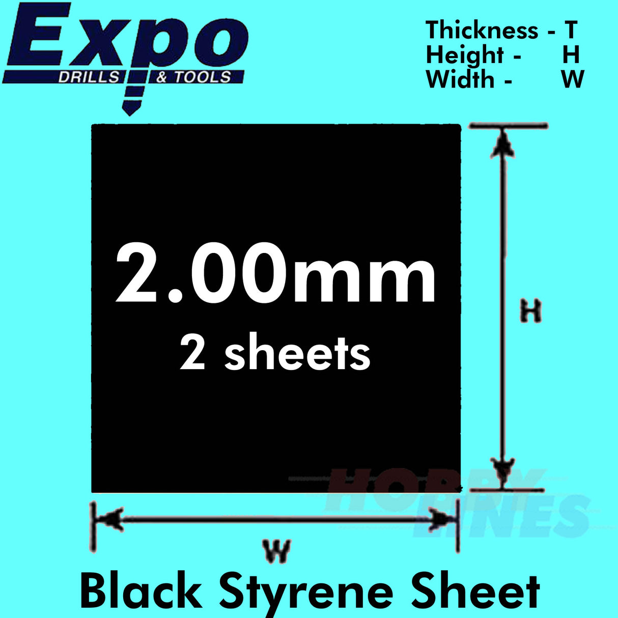 STYRENE SHEET BLACK 0.50-2.00mm 457x330mm A3 polystyrene plastic ABS Expo Tools