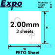 SUPER CLEAR PETG SHEET 1.0 / 1.5 / 2.0mm 9 x 13" pk 3 A4 plastic Expo Tools