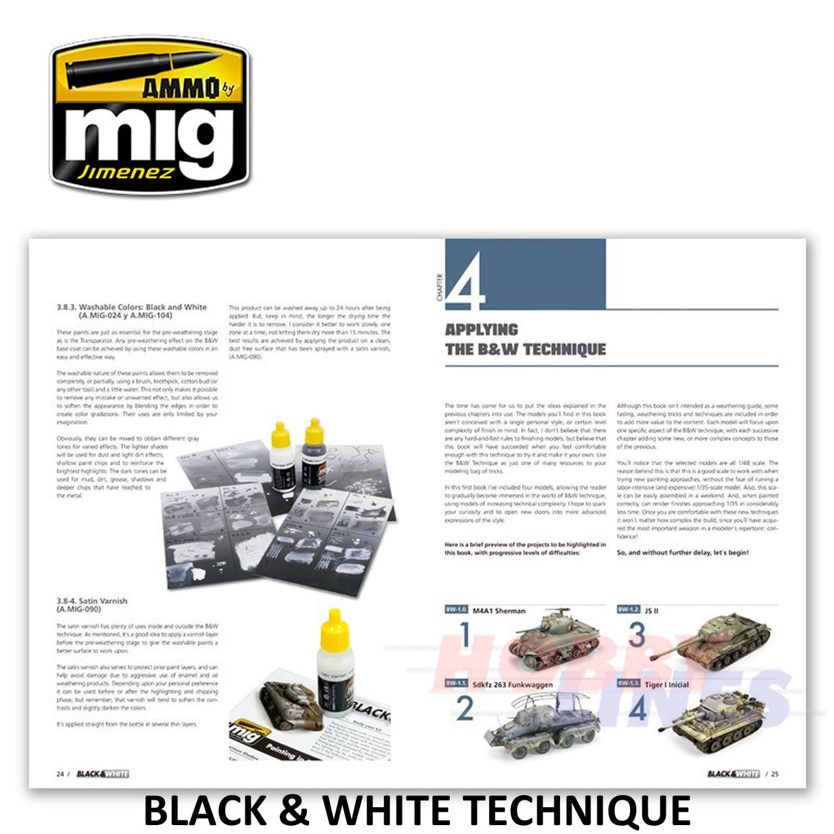 BLACK & WHITE TECHNIQUE 100 pages Jose Luis Lopez Ammo Mig MIG6016