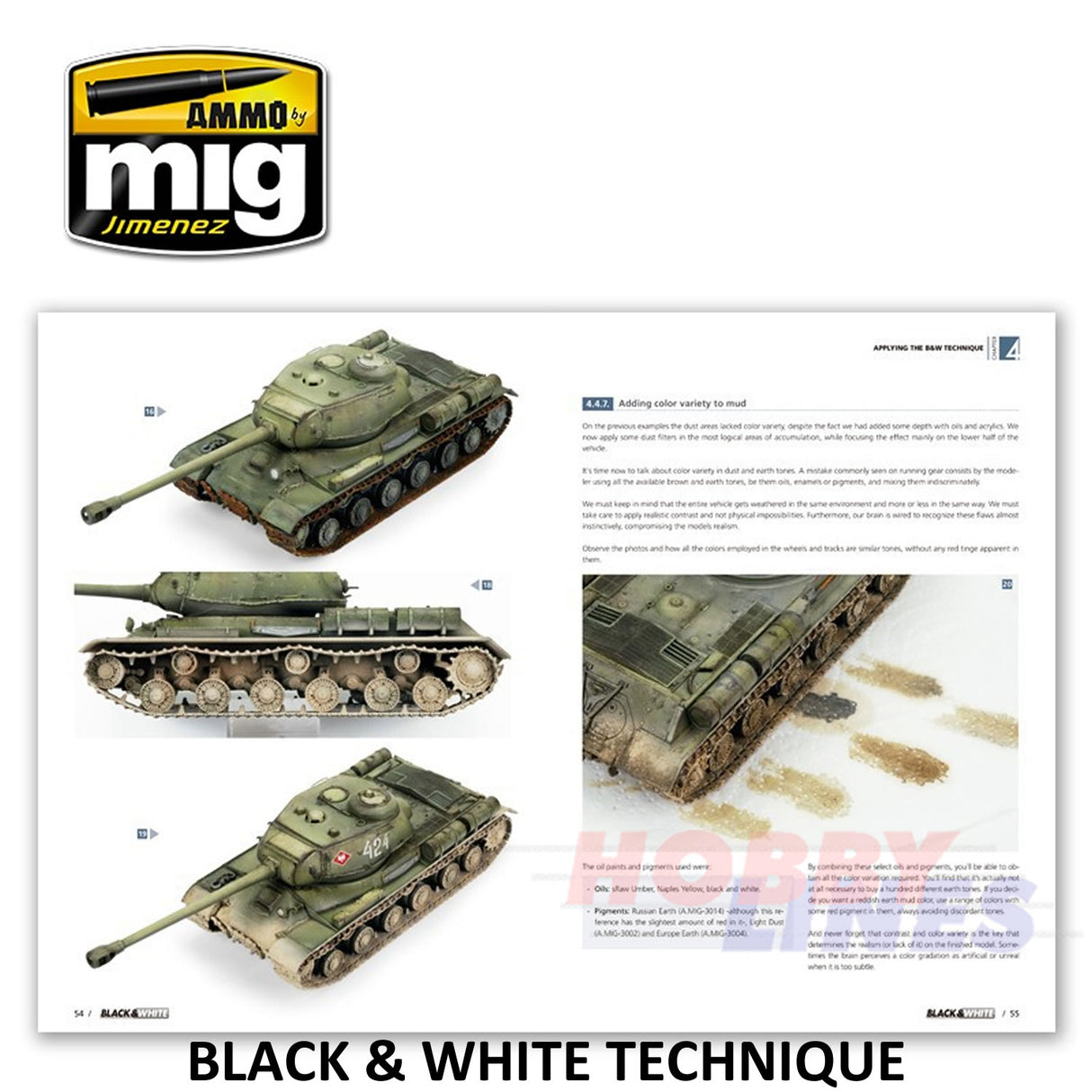 BLACK & WHITE TECHNIQUE 100 pages Jose Luis Lopez Ammo Mig MIG6016