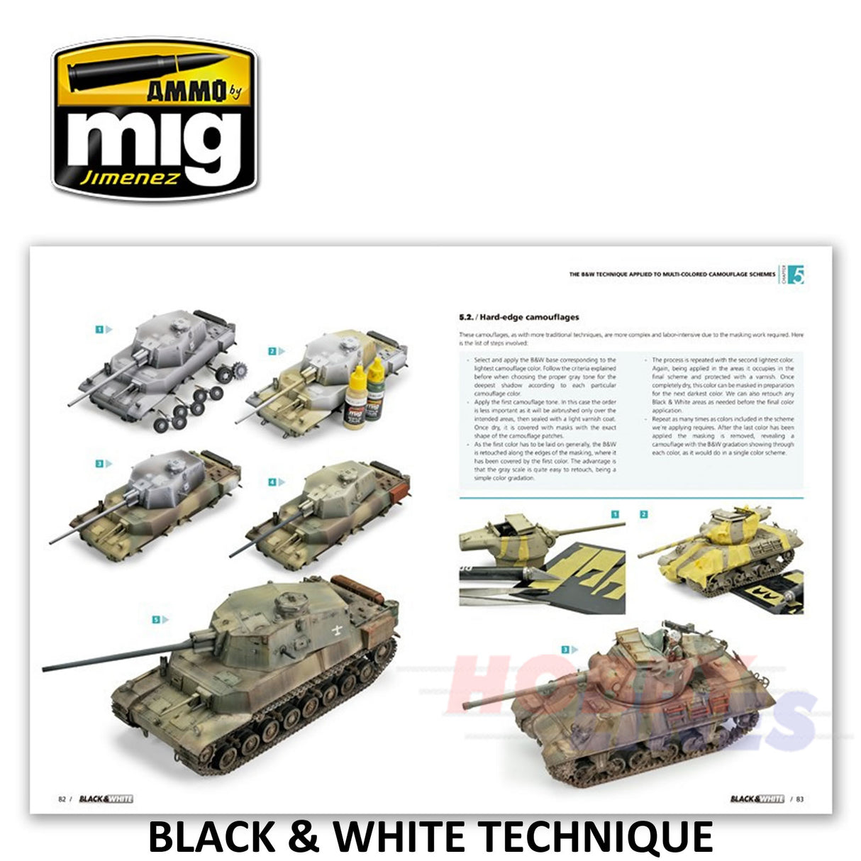 BLACK & WHITE TECHNIQUE 100 pages Jose Luis Lopez Ammo Mig MIG6016
