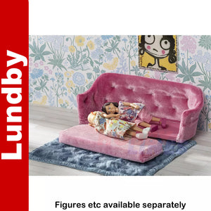 LIVING ROOM SET Sofa Tables Rug Painting Dolls House 1:18th scale LUNDBY Sweden