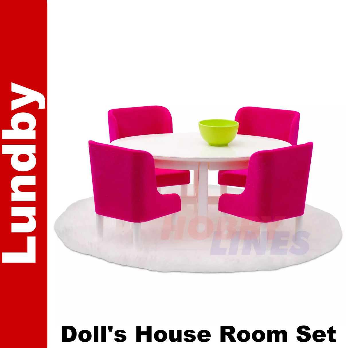 DINING ROOM SET Dining Table & Chairs Dolls House 1:18th scale LUNDBY Sweden