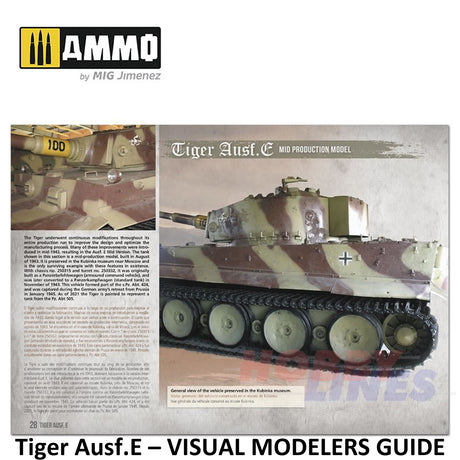 Tiger Ausf.E â VISUAL MODELERS GUIDE Book 80 pages Ammo by Mig MIG6024