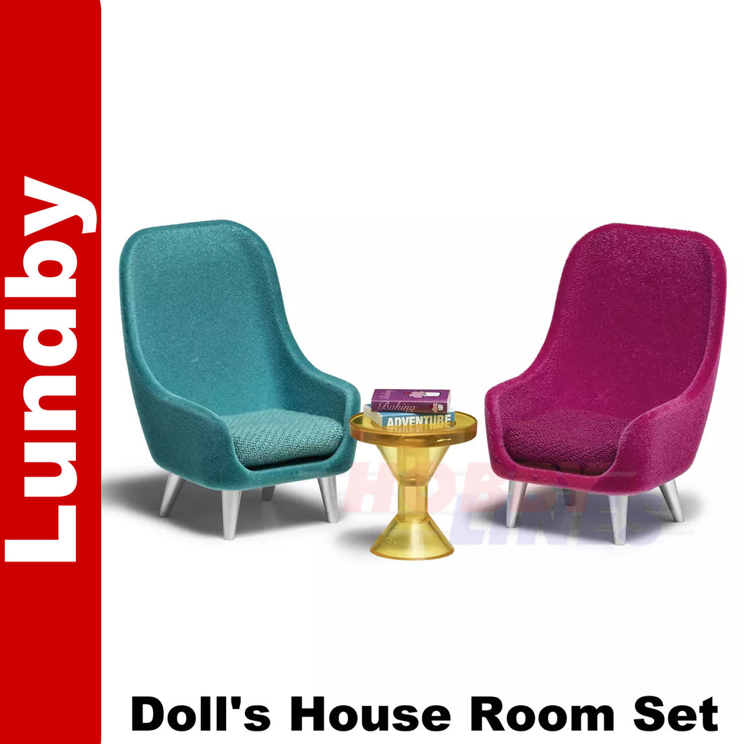 ARMCHAIR SET Doll's House 1:18th scale LUNDBY Sweden