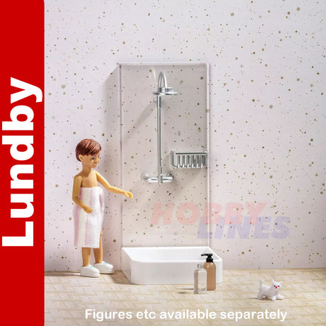 SHOWER SET Cubicle Towel Shampoo & Soap Dolls House 1:18th scale LUNDBY Sweden