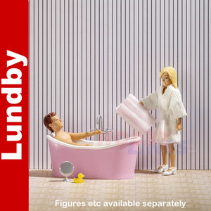 BATH SET Bathtub robe mirror rubber duck Dolls House 1:18th scale LUNDBY Sweden