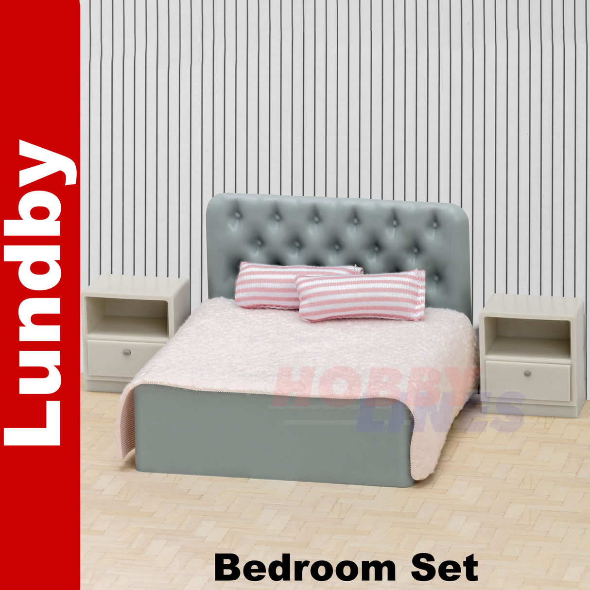 Basic BEDROOM SET Doll's House 1:18th scale LUNDBY Sweden 60-3064-00