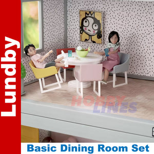 Basic DINING ROOM SET Dolls House 1:18th scale LUNDBY Sweden