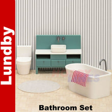 Load image into Gallery viewer, Basic BATHROOM  SET Doll&#39;s House 1:18th scale LUNDBY Sweden 60-3068-00
