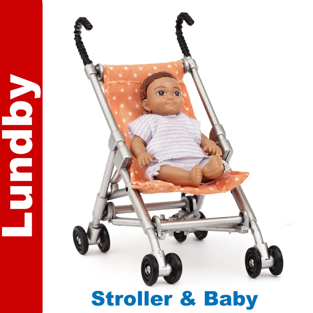 LUNDBY STROLLER+BABY Doll's House 1:18th scale LUNDBY Sweden 60-5001-00