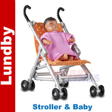 Load image into Gallery viewer, LUNDBY STROLLER+BABY Doll&#39;s House 1:18th scale LUNDBY Sweden 60-5001-00

