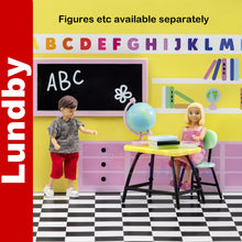 Load image into Gallery viewer, SCHOOL ACCESSORY SET Desk Chair etc Doll&#39;s House 1:18th scale LUNDBY Sweden
