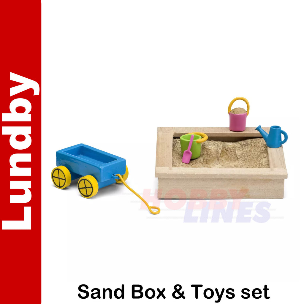 SANDBOX & TOYS SET Sand Pit with toys Doll's House 1:18th scale LUNDBY Sweden