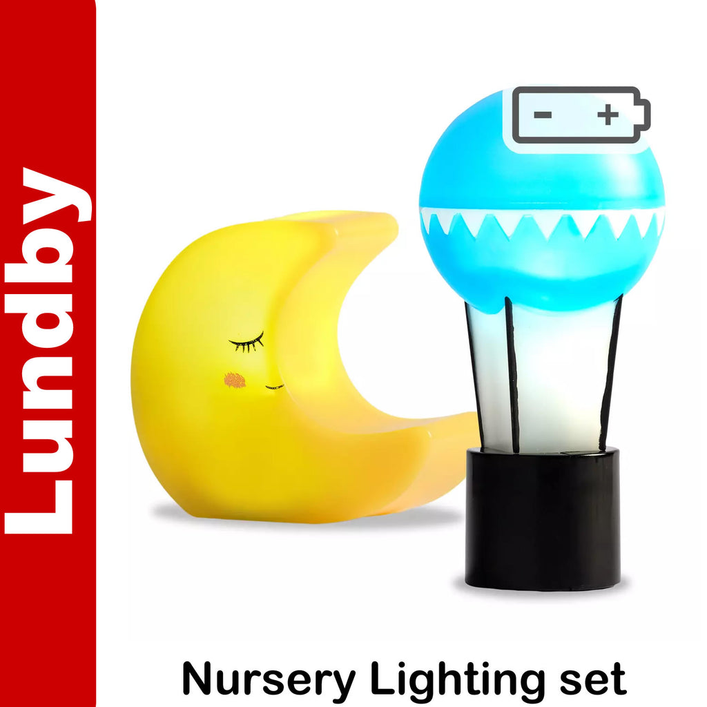 LAMP SET MOON & BALLOON lamps light up Dolls House 1:18th scale LUNDBY Sweden