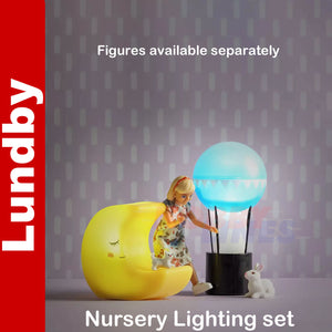 LAMP SET MOON & BALLOON lamps light up Dolls House 1:18th scale LUNDBY Sweden
