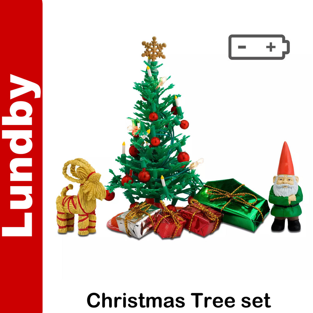 CHRISTMAS TREE SET presents light up Dolls House 1:18th scale LUNDBY Sweden