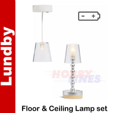 Load image into Gallery viewer, FLOOR &amp; CEILING LAMP working house lights Dolls House 1:18th scale LUNDBY Sweden
