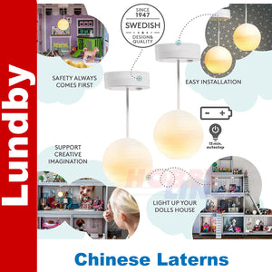 LUNDBY 2 CHINESE LANTERNS Doll's House 1:18th scale LUNDBY Sweden 60-6051-00