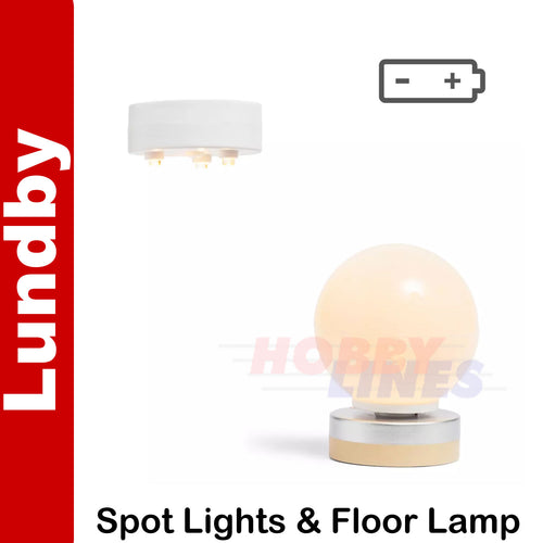 SPOTLIGHTS & FLOOR LAMP working lights Dolls House 1:18th scale LUNDBY Sweden