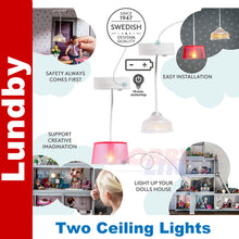 Load image into Gallery viewer, LUNDBY 2 CEILING LIGHTS  Doll&#39;s House 1:18th scale LUNDBY Sweden 60-6053-00
