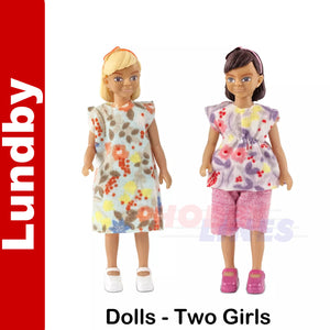 GIRLS Female Child Doll Figures Dolls House 1:18th scale LUNDBY Sweden