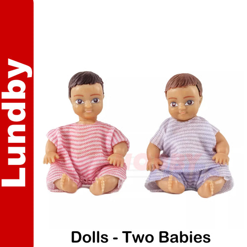 BABIES Baby Figures in rompers Nursery Doll's House 1:18th scale LUNDBY Sweden