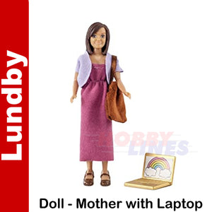 MOTHER LAPTOP & BAG female figure Dolls House 1:18th scale LUNDBY Sweden