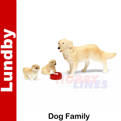 DOG FAMILY Dog & puppies Golden Retriever Dolls House 1:18th scale LUNDBY Sweden