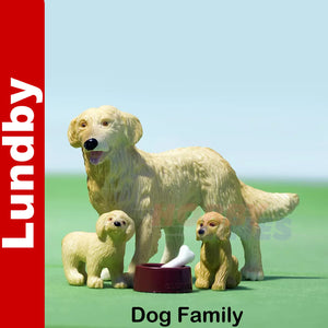 DOG FAMILY Dog & puppies Golden Retriever Dolls House 1:18th scale LUNDBY Sweden