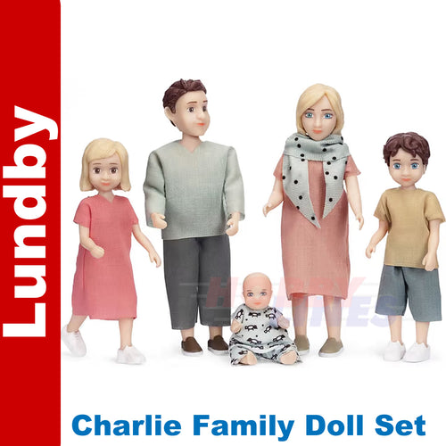 LUNDBY CHARLIE DOLL FAMILY SET Doll's House 1:18th LUNDBY Sweden 60-8076-00