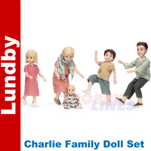 LUNDBY CHARLIE DOLL FAMILY SET Doll's House 1:18th LUNDBY Sweden 60-8076-00