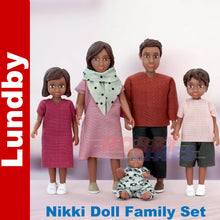 Load image into Gallery viewer, LUNDBY NIKKI DOLL FAMILY SET Doll&#39;s House 1:18th jointed LUNDBY Sweden
