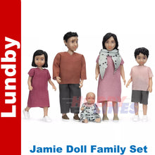 Load image into Gallery viewer, LUNDBY JAMIE DOLL FAMILY SET Doll&#39;s House 1:18th jointed LUNDBY Sweden
