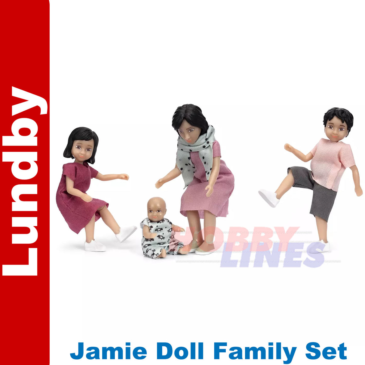 LUNDBY JAMIE DOLL FAMILY SET Doll's House 1:18th jointed LUNDBY Sweden