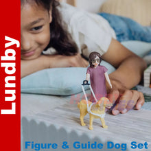 Load image into Gallery viewer, LUNDBY FIGURE &amp; GUIDE DOG Doll&#39;s House 1:18th jointed LUNDBY Sweden
