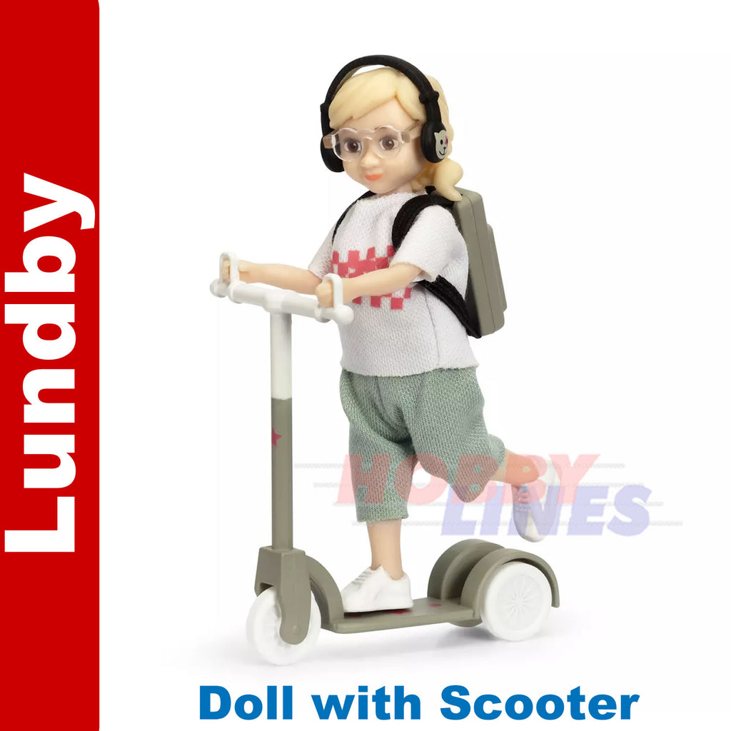 LUNDBY Child FIGURE & SCOOTER Doll's House 1:18th jointed LUNDBY Sweden