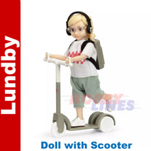 Load image into Gallery viewer, LUNDBY Child FIGURE &amp; SCOOTER Doll&#39;s House 1:18th jointed LUNDBY Sweden
