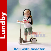 Load image into Gallery viewer, LUNDBY Child FIGURE &amp; SCOOTER Doll&#39;s House 1:18th jointed LUNDBY Sweden
