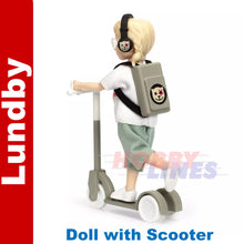 Load image into Gallery viewer, LUNDBY Child FIGURE &amp; SCOOTER Doll&#39;s House 1:18th jointed LUNDBY Sweden
