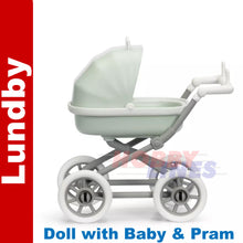 Load image into Gallery viewer, LUNDBY FIGURE with PRAM &amp; BABY Doll&#39;s House 1:18th jointed LUNDBY Sweden
