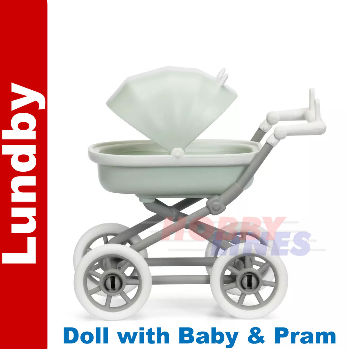 LUNDBY FIGURE with PRAM & BABY Doll's House 1:18th jointed LUNDBY Sweden