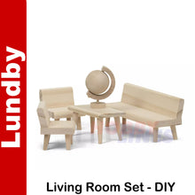 Load image into Gallery viewer, LIVING ROOM SET paint finish &amp; place Doll&#39;s House 1:18th scale LUNDBY Sweden
