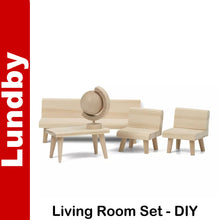 Load image into Gallery viewer, LIVING ROOM SET paint finish &amp; place Doll&#39;s House 1:18th scale LUNDBY Sweden
