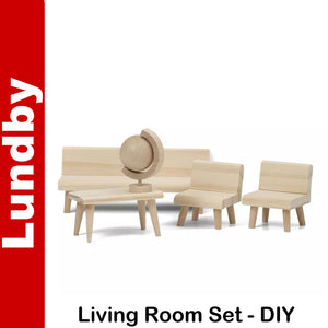 LIVING ROOM SET paint finish & place Doll's House 1:18th scale LUNDBY Sweden