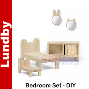 BEDROOM SET DiY paint finish & place Dolls House 1:18th scale LUNDBY Sweden